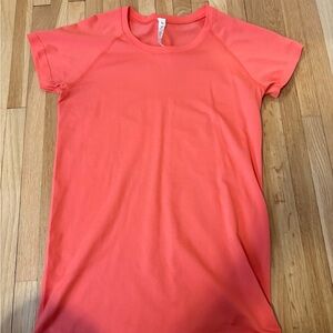 pink/coral lululemon swiftly tech short sleeve